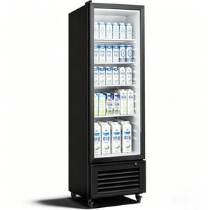 Vitrina refrigerada comercial de una sola puerta con puerta de vidrio para almacenamiento de bebidas. - Product Image 3
