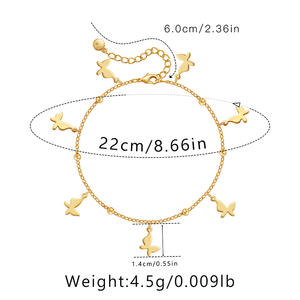 Chevillère Papillon Minimaliste, Plaqué <span class=keywords><strong>Or</strong></span> 18K, en Cuivre Réglable, Bijou de <span class=keywords><strong>Pied</strong></span> pour <span class=keywords><strong>Femme</strong></span>, Cadeau de Vacances - Product Image 3
