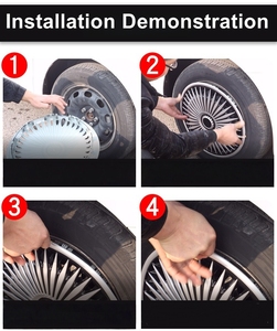 Ensemble de 4 enjoliveurs universels de 14/<span class=keywords><strong>15</strong></span>/16 <span class=keywords><strong>pouces</strong></span>, couvre-roues faciles à installer pour les berlines de Mazda, Dodge, Ford, <span class=keywords><strong>Honda</strong></span>, Mitsubishi, Hyundai - Product Image 6