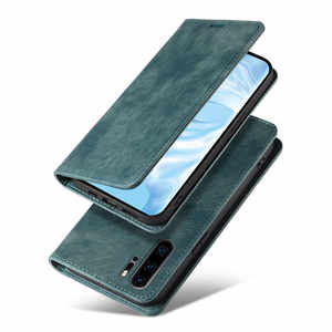 Étui en cuir rétro pour hommes femmes étui portefeuille à rabat avec forte fermeture magnétique couverture mobile pour Huawei <span class=keywords><strong>P30</strong></span> <span class=keywords><strong>Pro</strong></span> - Product Image 1