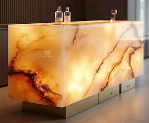 Luces Led de mármol blanco Whine bar Designs Juice bar Counter para restaurante - Product Image 6