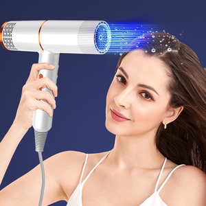 Sèche-cheveux électrique portable haute vitesse et haute puissance 800W à 3 vitesses avec lumière bleue pour soins capillaires, idéal pour la maison et les salons - Product Image 1