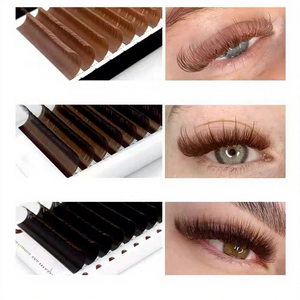 Nouveauté <span class=keywords><strong>Cils</strong></span> Marron Brun Vin Mat Profond 0.05mm 0.07mm Extensions de <span class=keywords><strong>Cils</strong></span> Individuelles Colorées Rouge Brun - Product Image 3