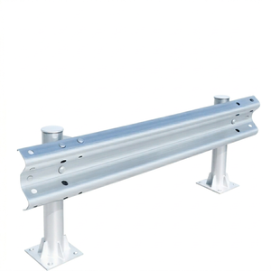 Barrière de circulation en acier galvanisé, garde-corps routier en W, barrière de sécurité métallique pour voie médiaine, pour zone de stationnement autoroute - Product Image 1