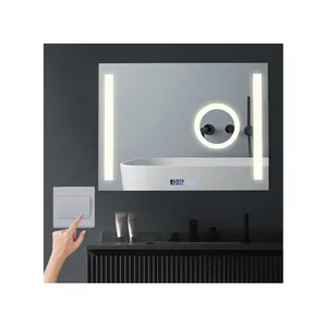 Touch Screen Smart Bathroom Mirror Led Waterproof Makeup Backlight Anti-Fog Bath Wall Mirror With Light Adjust Brightness