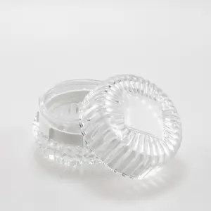 3.5oz Shell Shaped Clear Glass Candle Jar with Lid Gasket Iron Material for Home Decoration and Candle Making