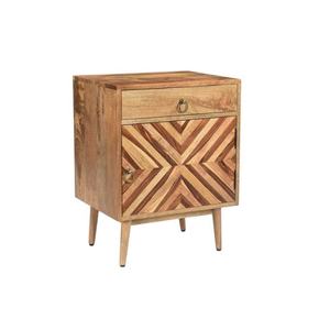 Mesitas de Noche de Madera Sólida con Acabado Natural de la Colección Modern Luxury, con un Diseño Contemporáneo Único, Muebles Elegantes para Dormitorio - Product Image 1