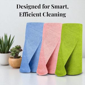 Rollo de Toallas de Microfibra Cuadradas Lavables y Reutilizables de 25x25cm, Paños de Limpieza para el Hogar, Garaje, Taller y Coche - Product Image 1