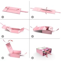 Boîtes cadeaux pliables haut de gamme en matériaux recyclés imperméables avec doublure en éponge pour les cadeaux de mariage et d'événements