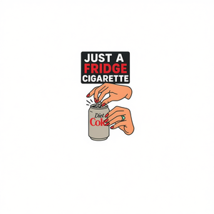 T-shirt Just A Fridge Cigarette, design canette de Coca-Cola Light, taille adulte unisexe - Product Image 2