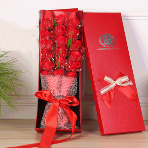 Cadeau créatif pour la Saint-Valentin, la fête des mères, pour petite amie, bouquet de fleurs artificielles, 18 roses, bouquet de savon dans une boîte cadeau - Product Image 2