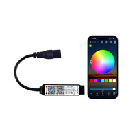 Pengontrol LED RGB DC5-24V Mini Dimmer dengan Fungsi Musik, 16 Juta Warna, Mode Kustom, dan Fitur Sakelar Timer
