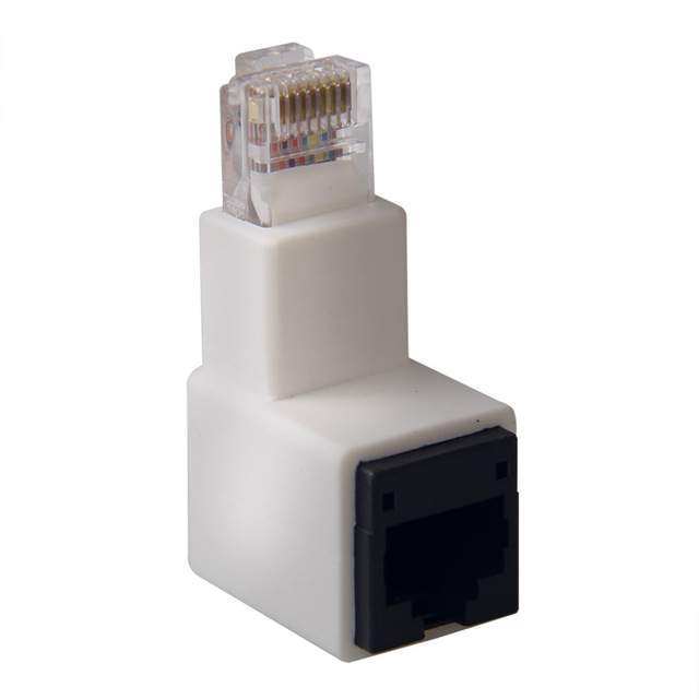 Customize rj45 adapter Cat5e Cat6e Lan Network Ethernet Elbow 90 degree right angle L shape rj45 connector Adapter for net cable