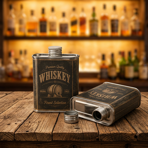 Boîte rectangulaire en acier inoxydable de 200 ml pour alcool, conteneur d'emballage en métal de qualité alimentaire pour whisky et vodka - Product Image 3