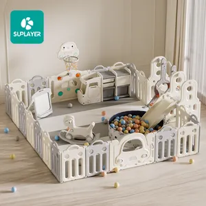 באיכות גבוהה להתאמה אישית תינוק גדר בטיחות ילדי נייד לבן האחרון לשחק חצר גדול Playyard פלסטיק מקורה ילדים לול - Product Image 1