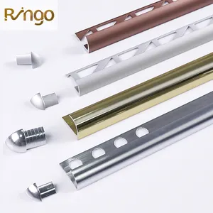 FOSHAN Factory prezzo basso strisce angolari da parete in ceramica personalizzate quarto bordo tondo profilo in alluminio argento lucido - Product Image 1