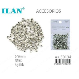 Pedrería Ilan 6x6mm Forma de Corona Blanca K 8g Para Accesorios de Decoración de Uñas - Product Image 1