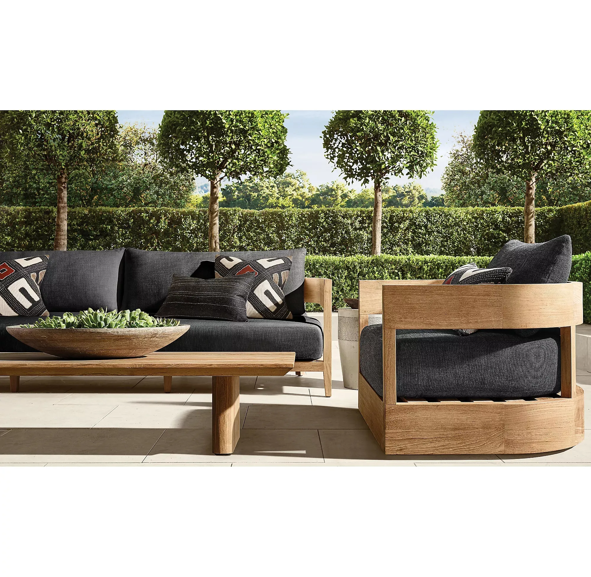 Jardín al aire libre teca ocio mesa auxiliar al aire libre Villa Hotel sofá conjunto