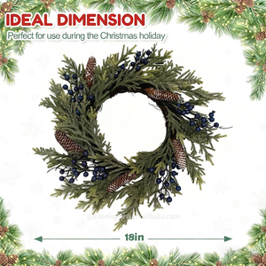 Custom 18" PE Eco-friendly Artificial <b>Christmas</b> <b>Wreath</b> with Pinecones & Berries-Holiday Party Decor for <b>Door</b> & Wall Display - Product Image 4