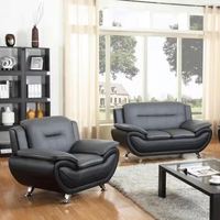 Sofa Seksional Kulit PU Modern Desain Bagus Langsung dari Pabrik, Dapat Disesuaikan, untuk Ruang Tamu