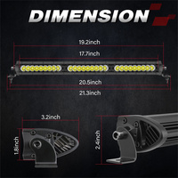 Barre lumineuse LED fine de 18 pouces, 12 V, blanche, simple rangée, kits d'éclairage LED pour UTV, accessoires 4x4