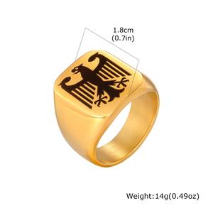Anillo de Sello Cuadrado con Motivo de Caballero en Acero Inoxidable 316L, Recubrimiento Tricolor, Estilo Retro, Joyería Masculina para Looks Atrevidos Diarios - Product Image 6