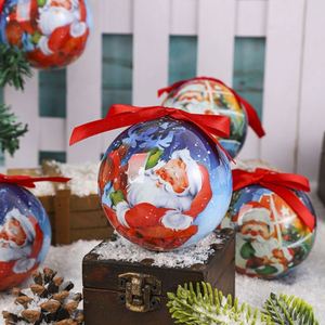 Ensemble de 12 boules de Noël décoratives en mousse imprimées et peintes avec Père Noël, décorations d'arbre, pendentifs - Product Image 4