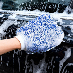 Gants de lavage de voiture en microfibre, poils longs, en polaire corail, pour un nettoyage moussant des véhicules - Product Image 1