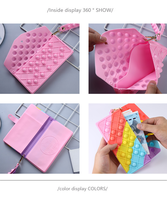 Logo personnalisé dessin animé mignon porte-monnaie en silicone grande pochette cosmétique étanche sac voyage téléphone portable sac à main-boîte de gros