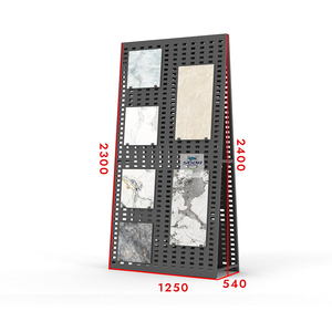 2025 nóng bán hiển thị kích thước tùy chỉnh đôi bên tường bảng điều chỉnh có thể điều chỉnh gốm gạch hiển thị giá đá cẩm thạch thạch anh Granite đứng - Product Image 3