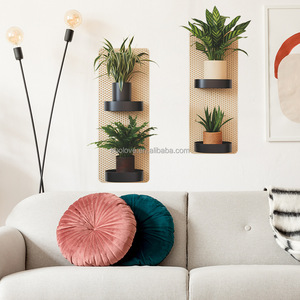 3D plantes en pot et fleurs simulation <span class=keywords><strong>triptyque</strong></span> stickers muraux salon chambre décoration papier peint autocollants auto-adhésifs - Product Image 3