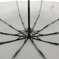 Parapluie d'affaires moderne personnalisé avec logo, 10 baleines, pliage automatique en 3 sections, résistant au vent, poignée en bois en J, sans PFAS, conforme REACH