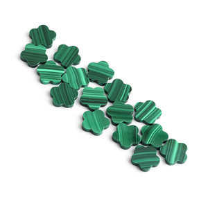 איכות גבוהה תלתן מלכיט טבעי באיכות גבוהה קוורץ ירוק קוורץ ברקת חתוך אבן חן שטוחה לתכשיטים - Product Image 3