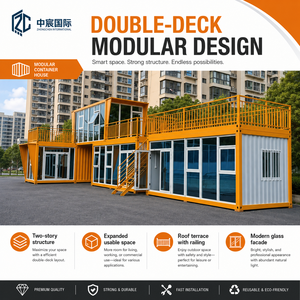 Casa Container a Due Piani Zhongchen con Facciata in Vetro e Interni Gialli, Casa Modulare Prefabbricata Moderna per Glamping di Lusso - Product Image 4