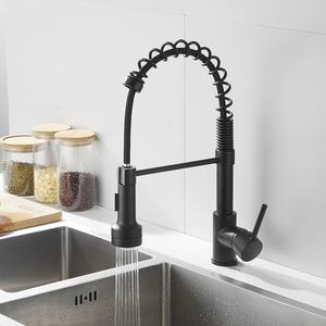 Azeta LED <b>Light</b> Black Brass Single <b>Handle</b> <b>Pull</b> Down Nozzle Cold and Hot Water Kitchen MK9804BL Kitchen - Product Image 3