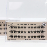Kit de cils en grappe personnalisables en gros, auto-adhésifs, effet wispy, OEM, cils pressés, sans cruauté, naturels et longs