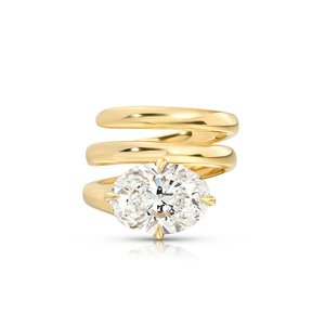LYBURCHI Brass 18K Gold Plated Spiral Elegant Wholesale Fine Jewelry Round CZ <strong>Statement</strong> <strong>Ring</strong> for Women - Product Image 1