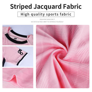 OEM Custom di alta qualità Jacquard abbigliamento da calcio logo ricamato maglia da calcio sublimazione rosa maglia calcio squadra uniforme per gli uomini - Product Image 3
