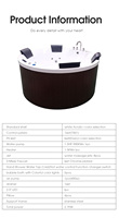 Spa de nage rond moderne pour l'extérieur, jacuzzi 4 personnes avec sièges et éclairage LED, idéal pour hôtels et villas