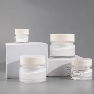 Vasetti cosmetici per la cura della pelle in acrilico per la crema per il viso vasetto cosmetico 5g 15g 30g 50g barattolo di crema acrilica bianca