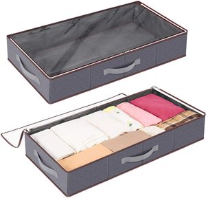 Custom Under Bed Storage Containers Durable Fabric Clothes Storage Bag with Reinforced Handle and Clear Window