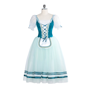 Robe de danse pour fille, tenue d'équipe, de ballet classique et bleue, souple à volants, personnalisée - Product Image 5