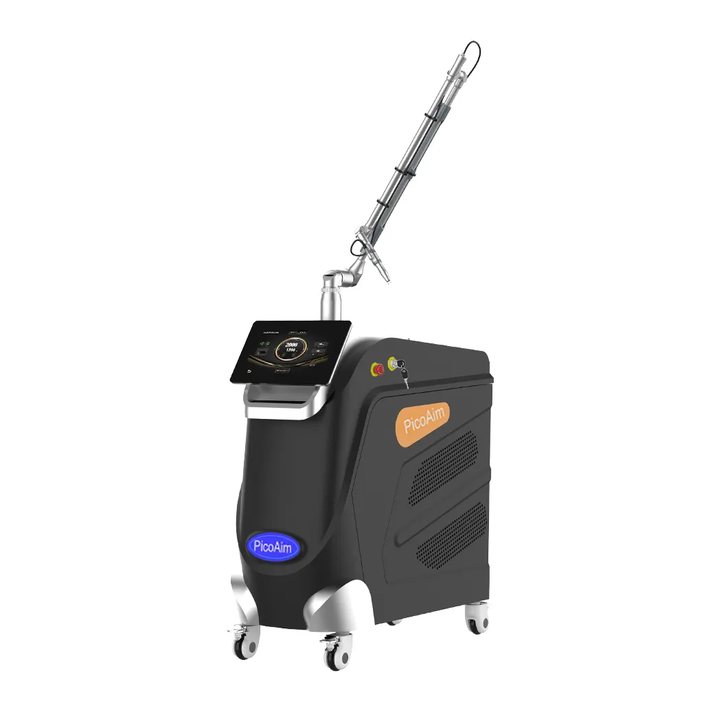 Più recente ad alta potenza potente Q switch e Yag Laser rimozione tatuaggio picosecondi salone di bellezza macchina Nd yag laser