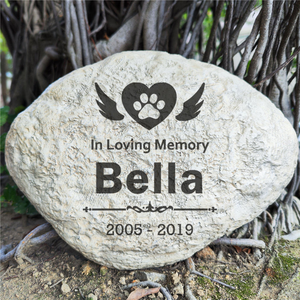 Individuell Gravierte Handbemalte Polyresin Handgefertigte Haustier-Gedenkfigur mit Tiermotiv und Namen für Heim- und Gartendekoration - Product Image 1