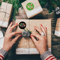Pegatinas Navideñas al por Mayor de 1.5 Pulgadas con Múltiples Diseños de Feliz Navidad y Holly Jolly para Decoración de Sobres