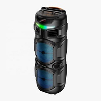 Altavoz Dual de 8 Pulgadas con Bajos Potentes, Iluminación LED RGB, Micrófono Inalámbrico y Ranura para Tarjeta, Ideal para Fiestas de Karaoke