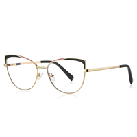 Visualmate Gold, lunettes de luxe pour femmes, style œil de chat, monture en métal, lunettes bloquant la lumière bleue, Gafas Opticas, lunettes