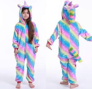 Combinaison en flanelle pour enfants, <span class=keywords><strong>pyjama</strong></span> mignon, <span class=keywords><strong>licorne</strong></span>, <span class=keywords><strong>kigurumi</strong></span>, vêtements de nuit de dessin animé, cadeau de Noël, vente en gros, costumes d'Halloween - Product Image 4