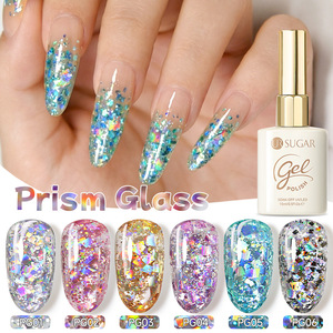 Vernis à ongles gel pailleté super brillant, grands sequins, UV LED, effet scintillant, pour salon et manucure DIY - Product Image 1