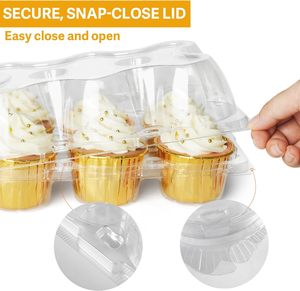 Cupcake hộp 6 đếm 50 gói rõ ràng hình chữ nhật nhựa cao Dome nắp dùng một lần tàu sân bay BPA free kích thước tiêu chuẩn Sushi - Product Image 2